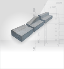 エプロン付歩車道境界ブロック