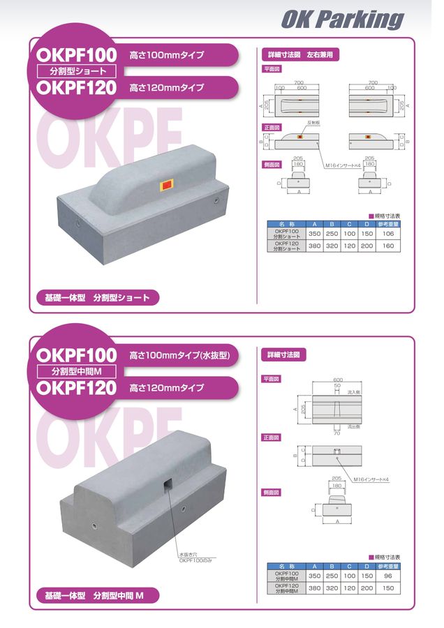 基礎一体型　パーキングブロック OKPFパーキングブロック | 株式会社キョウリツ